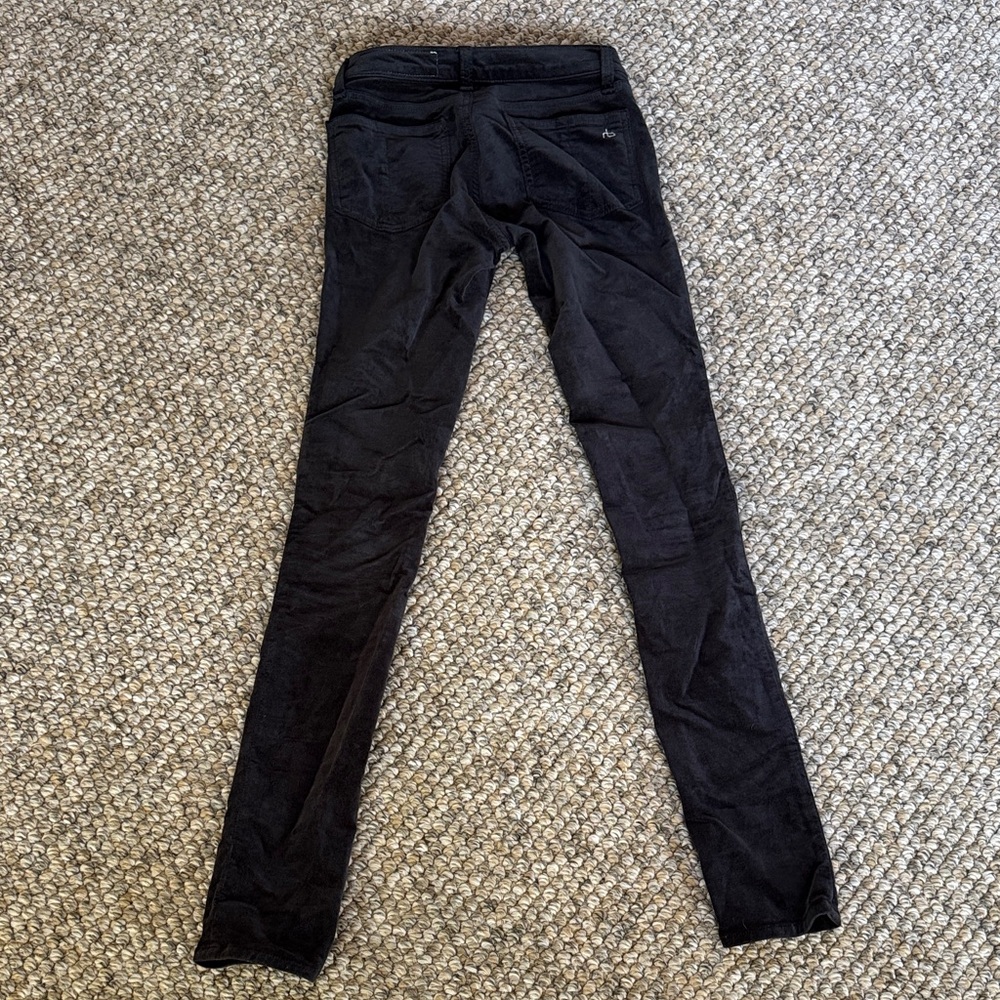 Rag&Bone Black/dark gray Velvet Skinny Pants size 23 like new - Picture 2 of 7